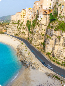 Cars driving mountains