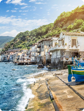 Houses mountains sunny day