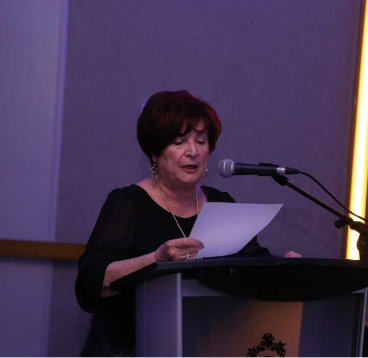 Lady talking microphone